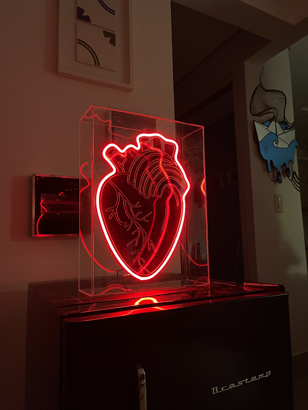 Coração Livre Luminoso na Caixa Acrílica de 40cm