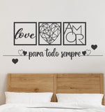 Quadro Decorativo Amor Para Todo Sempre MDF Preto - Younic.vc